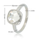 Silberner Ring - Weißer facettierter Kristallglasstein