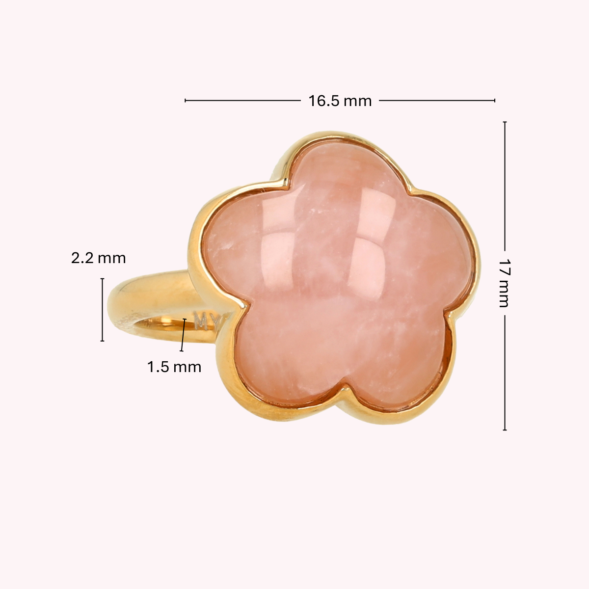 Flower Ring • Rose Quartz