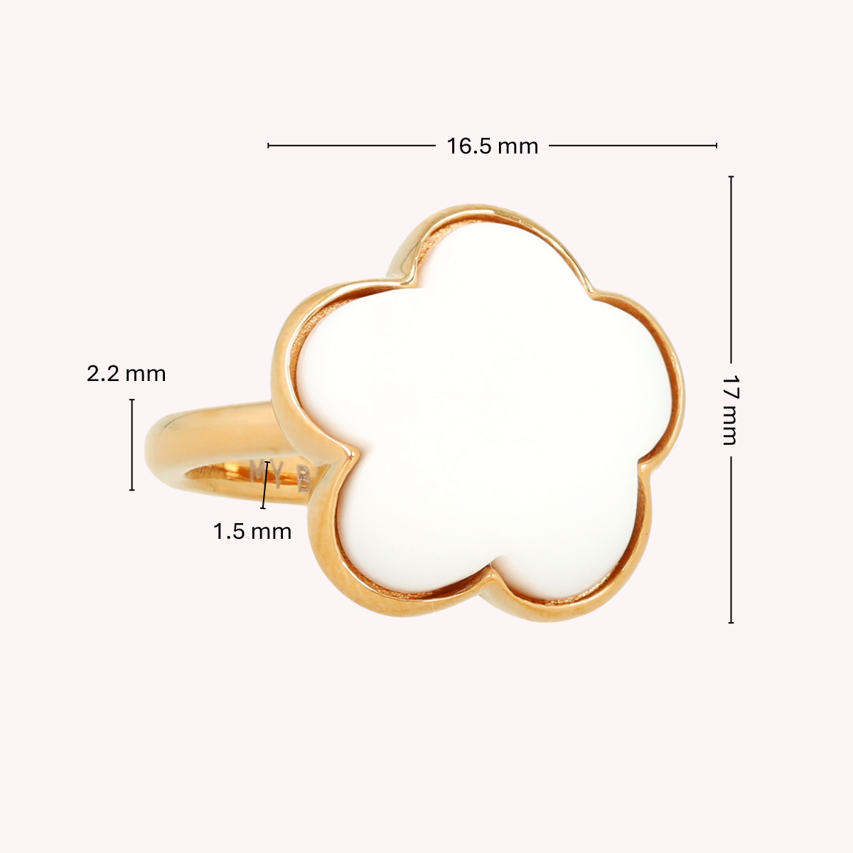 Flower Ring • White Aventurine