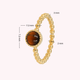 Beaded Ring with Round Gemstone • Tiger Eye