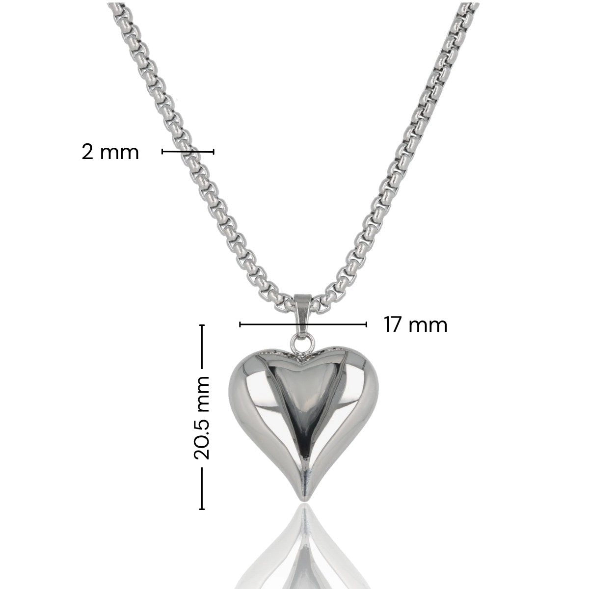 Ketting met Hart Hanger • Zilver