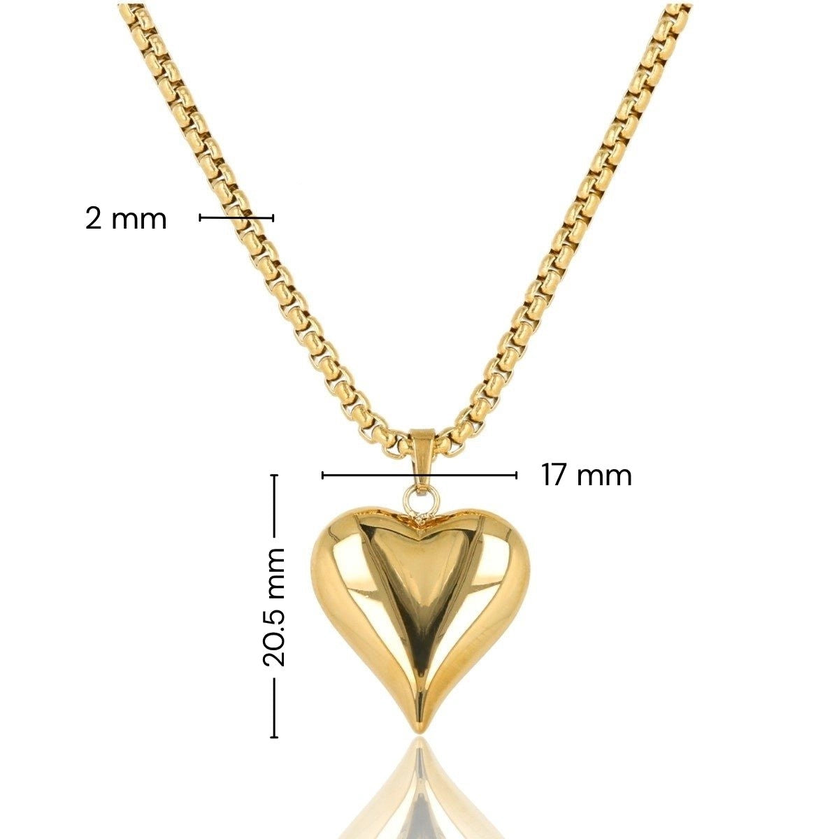Necklace with Heart Pendant • Gold