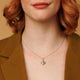Silberne Kette mit Green Spot Jade Anhänger