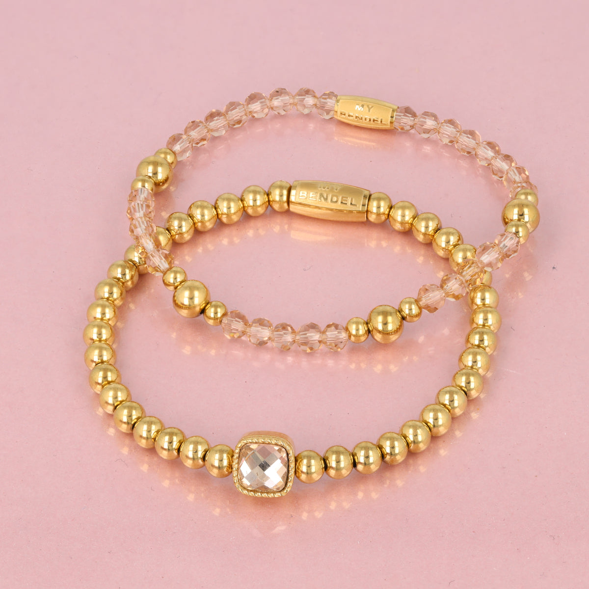 Armbandset mit rauchigem Topas-Glasstein