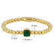 Gouden Elastische Armband met Green Agate Edelsteen