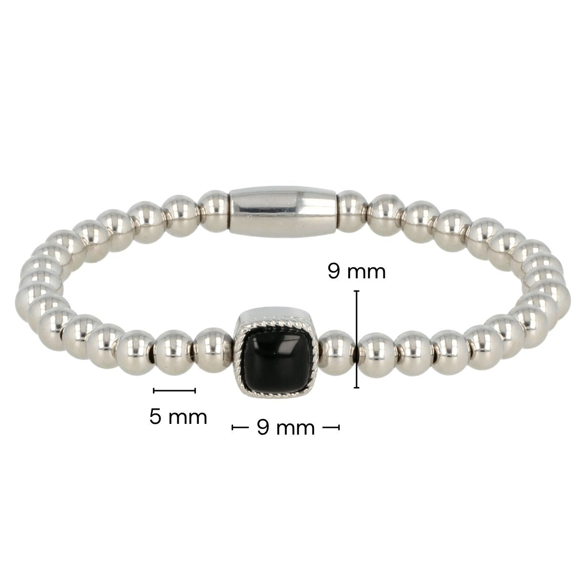 Zilverkleurige Onyx Edelsteen Damesarmband