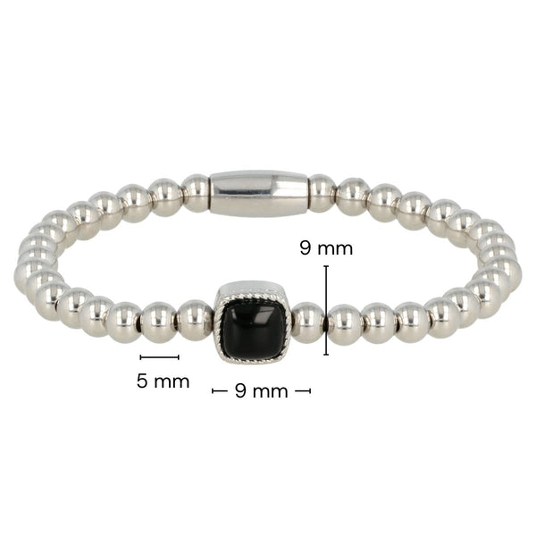 Zilverkleurige Onyx Edelsteen Damesarmband