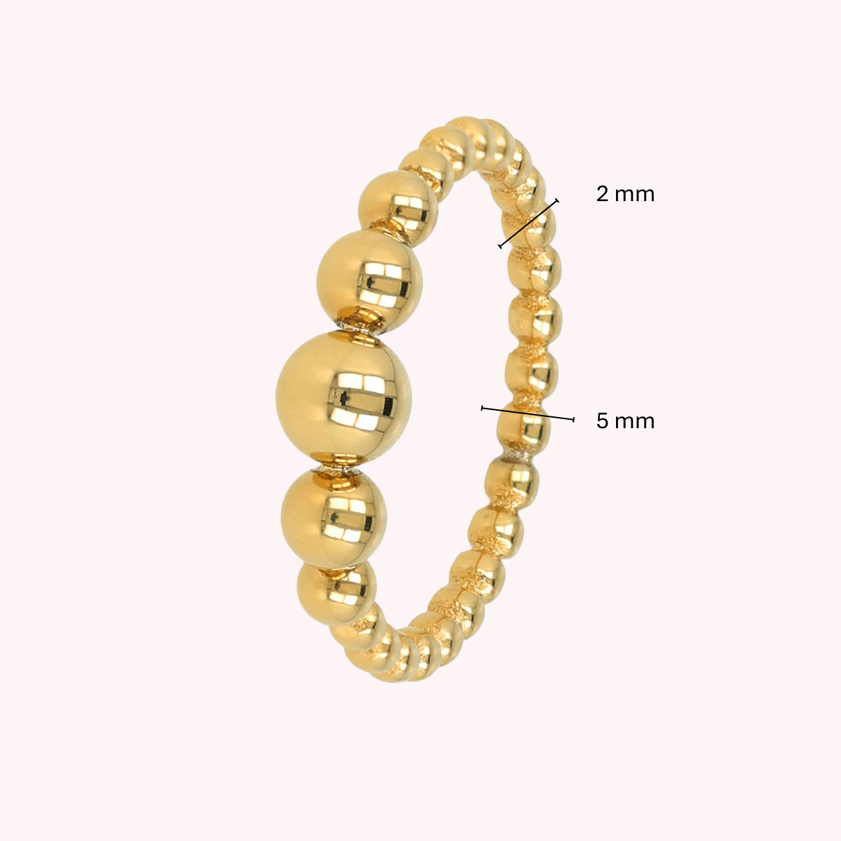 Ring met Bolletjes in Verschillende Groottes