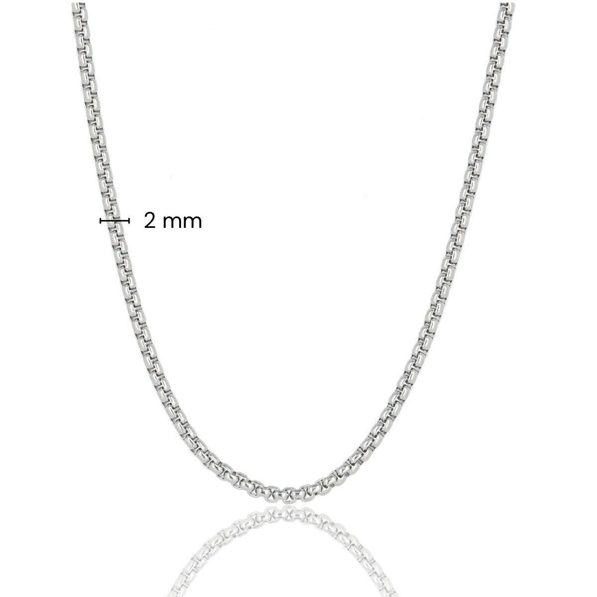 Silberne Luxus-Box-Kette 470mm Edelstahl