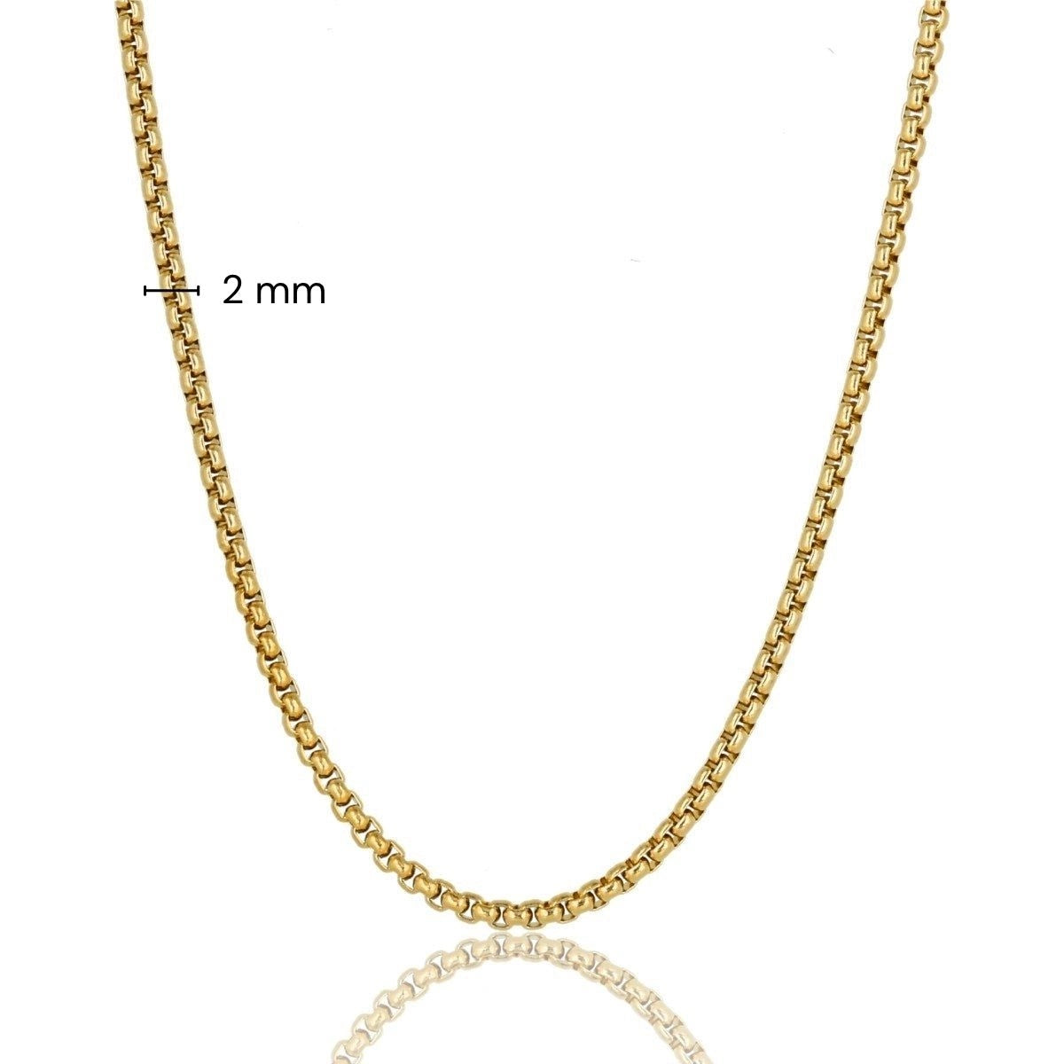 Golden Ladies Box Necklace 80cm Long - Elegant Jewelry