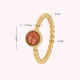 Beaded Ring with Round Gemstone • Berry Quartz