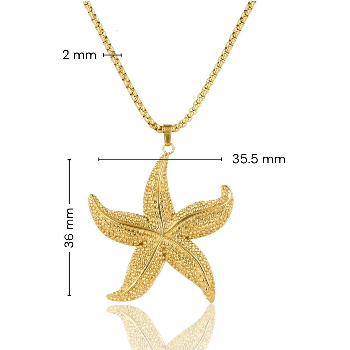Lange goldene Kette mit Seestern-Charm