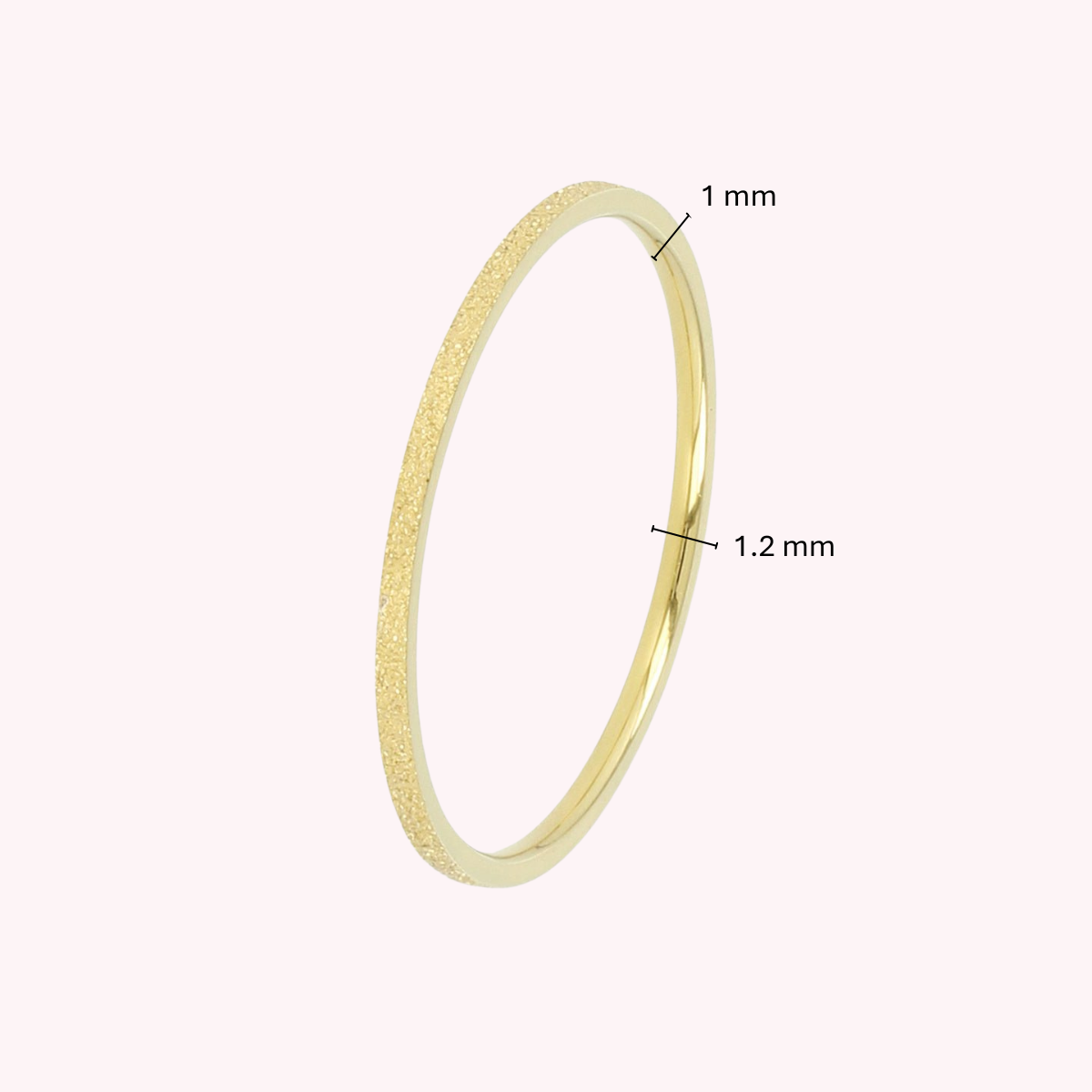 Stapelring Gold - Sternenstaub-Effekt - 1mm schmal