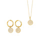 Schmuckset mit runden Zirkonia-Charms • Ohrringe und Kette