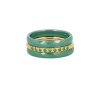 Ringset grün Keramik