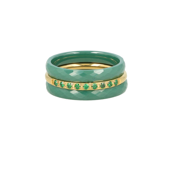 Ringset grün Keramik