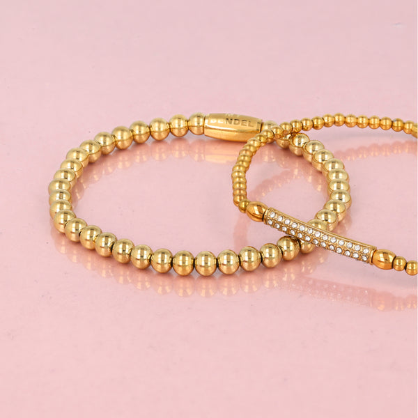Armbanden set met zirkonia bedel