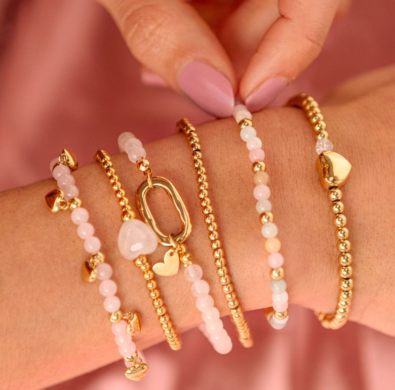 Armband-Set mit rosa Edelsteinen