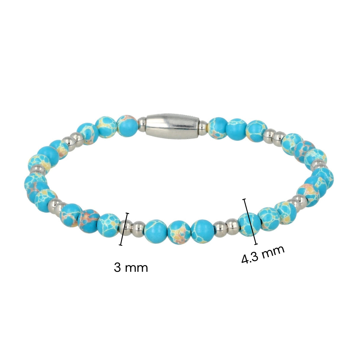 Bunte Imperial-Jaspis-Armband aus Edelstahl