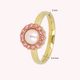 Goldener Ring - rosa Perle - Zirkonia-Steine