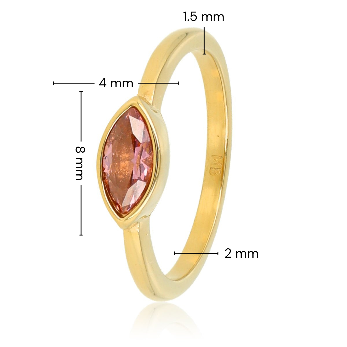 Gouden ring - Rhodolite glassteen - Vintage uitstraling