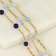 Goldener Armband mit Blue Lace Achat Edelsteinen