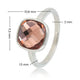 Silver ring - pink faceted crystal glass stone
