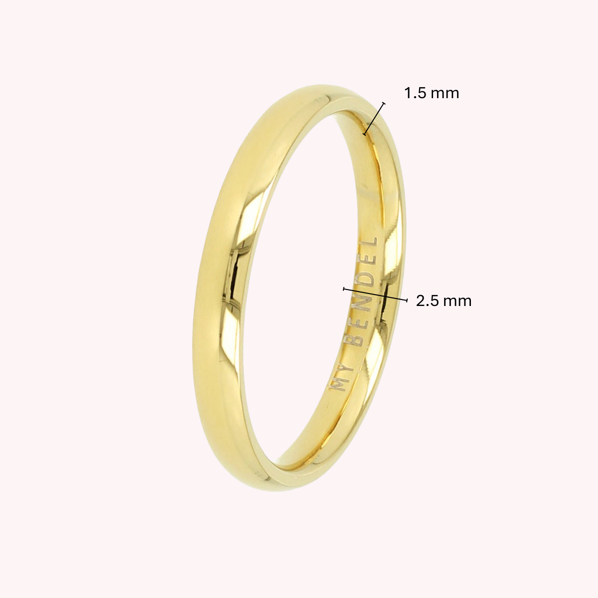 Gladde Stapelring • 2.5 mm • Goud • 14K Gold Plated