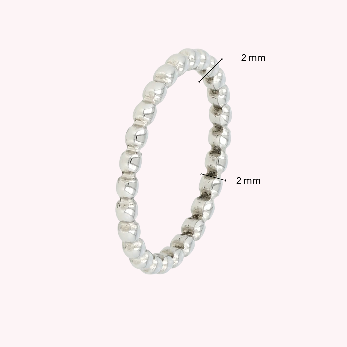 Silberfarbener Ring mit Kügelchen - Edelstahl - hypoallergen