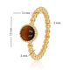 Beaded Ring with Round Gemstone • Tiger Eye