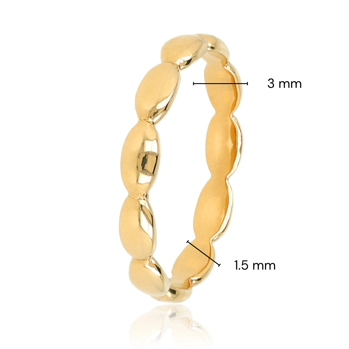 Goldfarbener Ansteckring mit Ovalen Formen – Hypoallergener Edelstahl