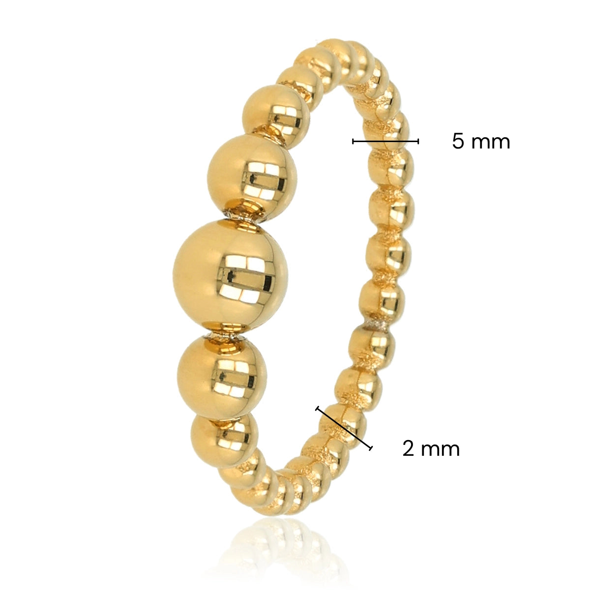 Ring with Beads in Various Sizes