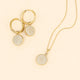Schmuckset mit runden Zirkonia-Charms • Ohrringe und Kette