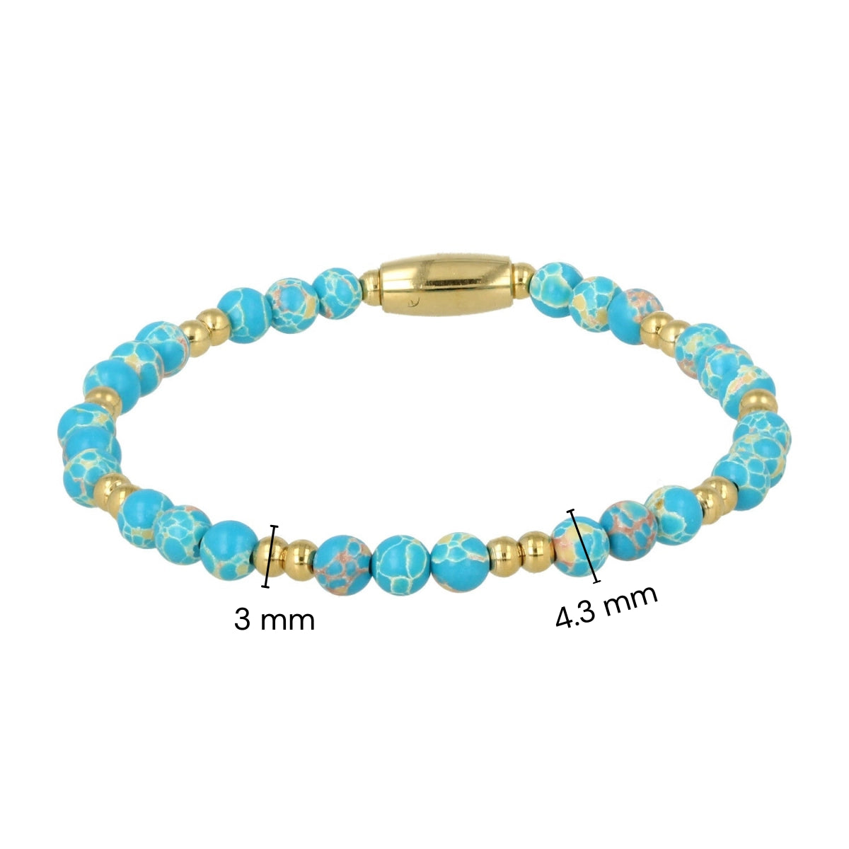 Golden Bracelet with Imperial Jasper Gemstone
