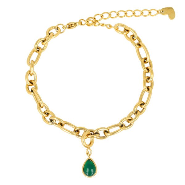 Armband met Green Agate - Geboortesteen Mei