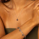 Sieraden set zilver met zwarte parels
