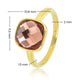 Gouden ring - roze facet kristal glassteen