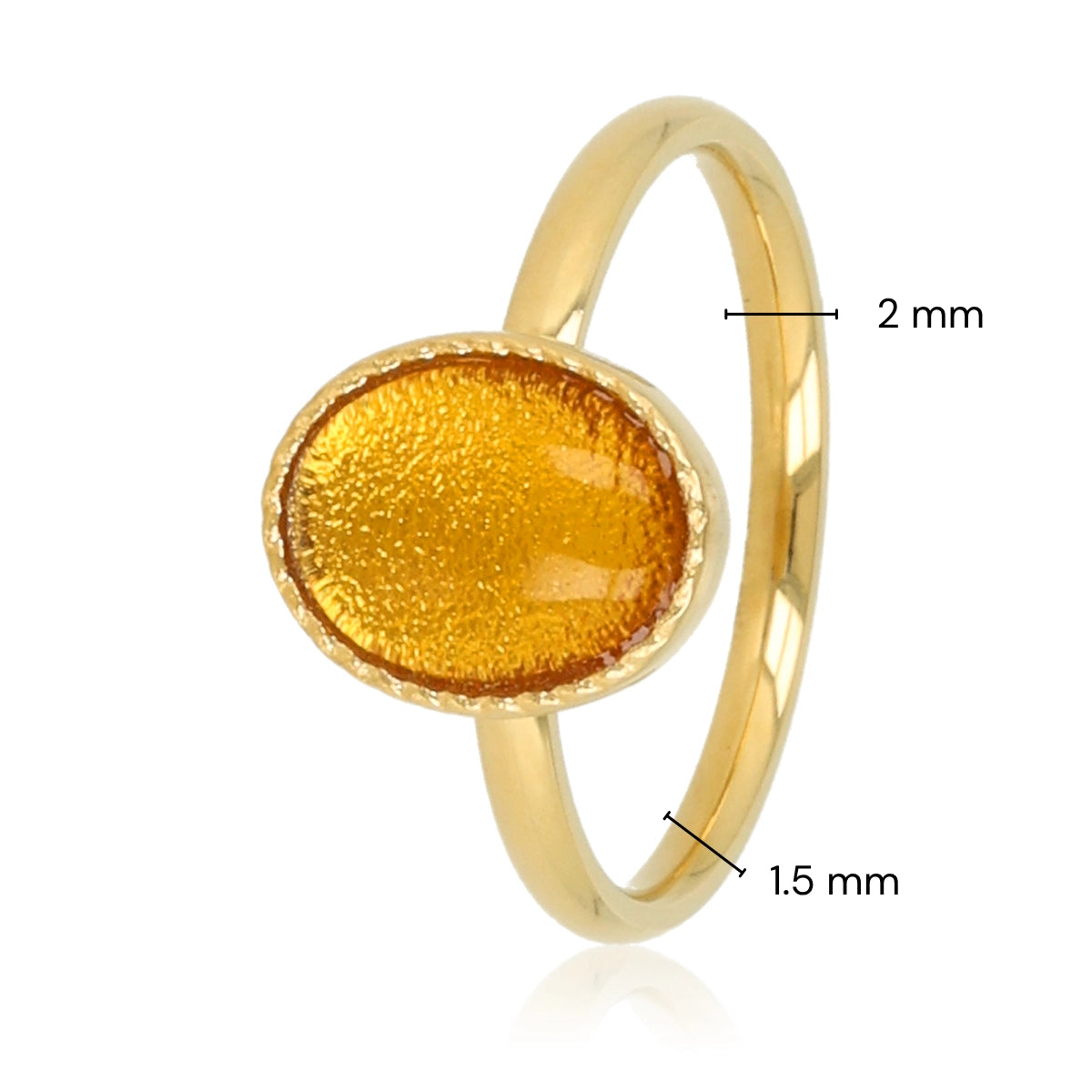 Oval Ring with Gemstone • Citrine