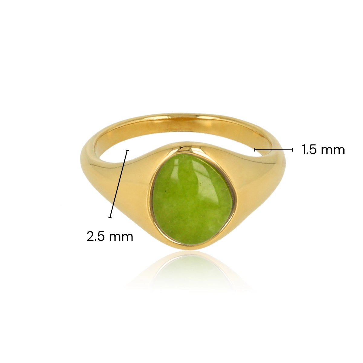 Gouden Ring met Organische Vorm - Peridot