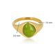 Gouden Ring met Organische Vorm - Peridot