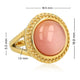 Vintage Ring met Ronde Edelsteen • Pink Moonstone