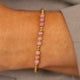 Bracelet with Faceted Gemstone Beads • Rhodonite