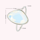 Creative silver stacking ring - Quartz glass stone - Stainless steel