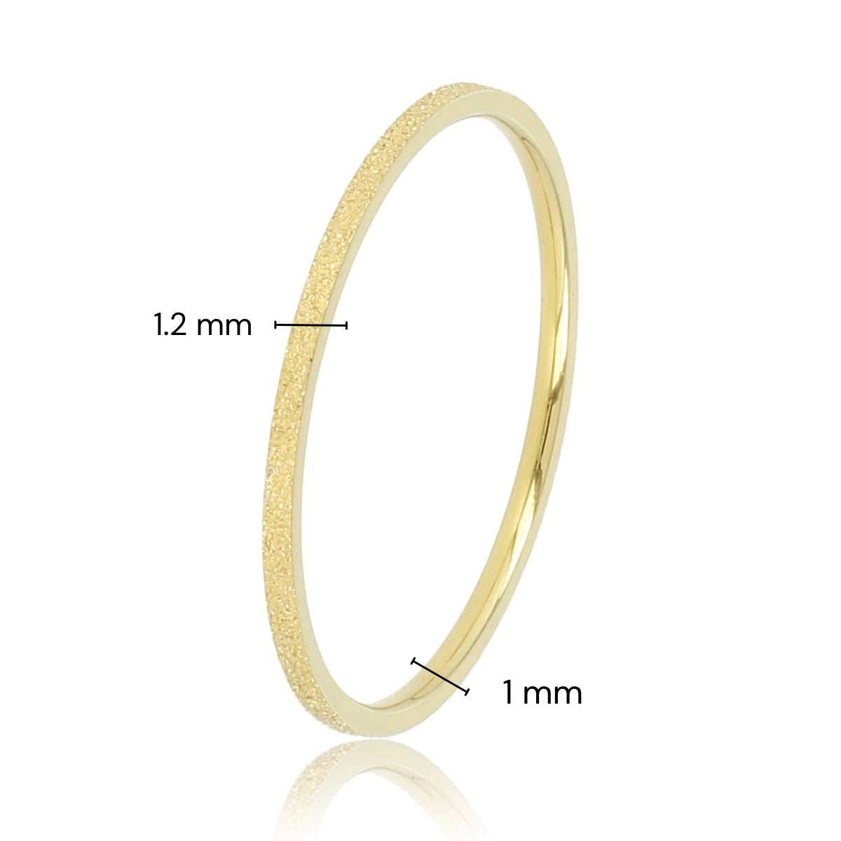 Aanschuifring goud - stardust effect - 1mm smal