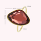 Gold stacking ring - burgundy glass stone - Stainless steel