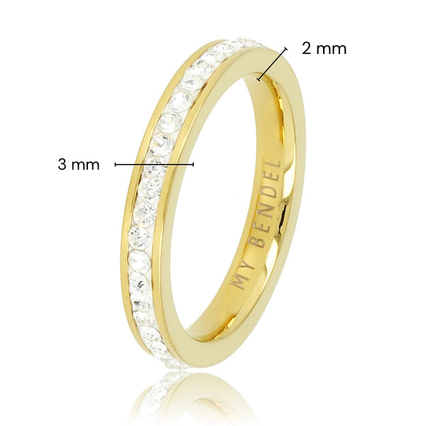 Ring mit Zirkonia-Steinen • 3 mm • Gold