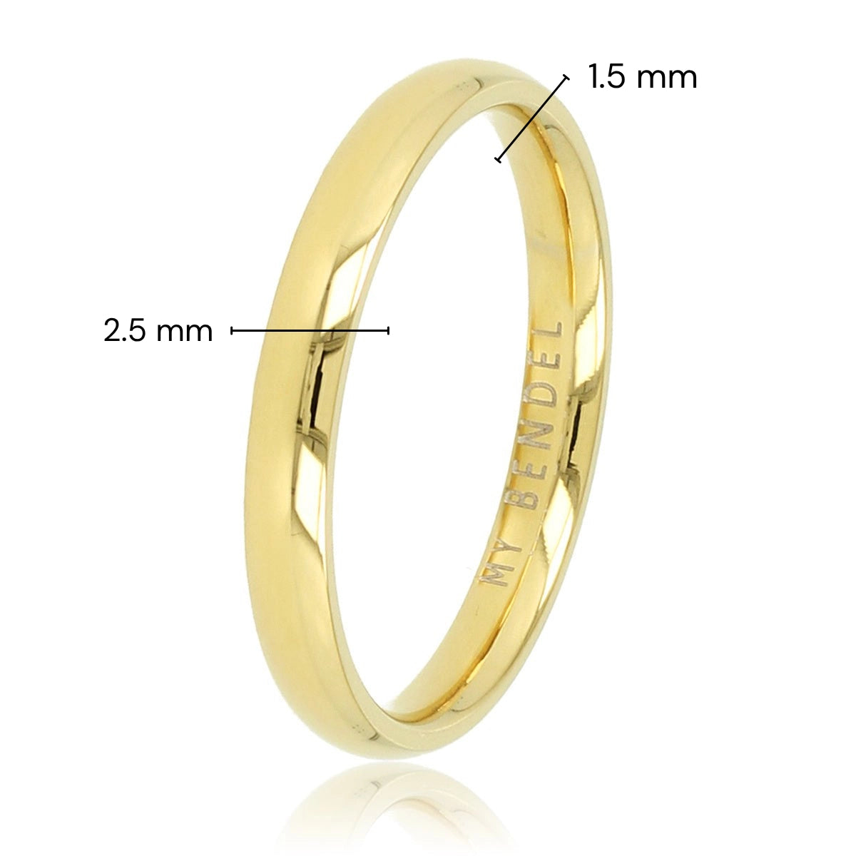 Glatter Stapelring • 2,5 mm • Gold • 14K vergoldet