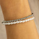 Zilveren armband met witte parels - elastisch