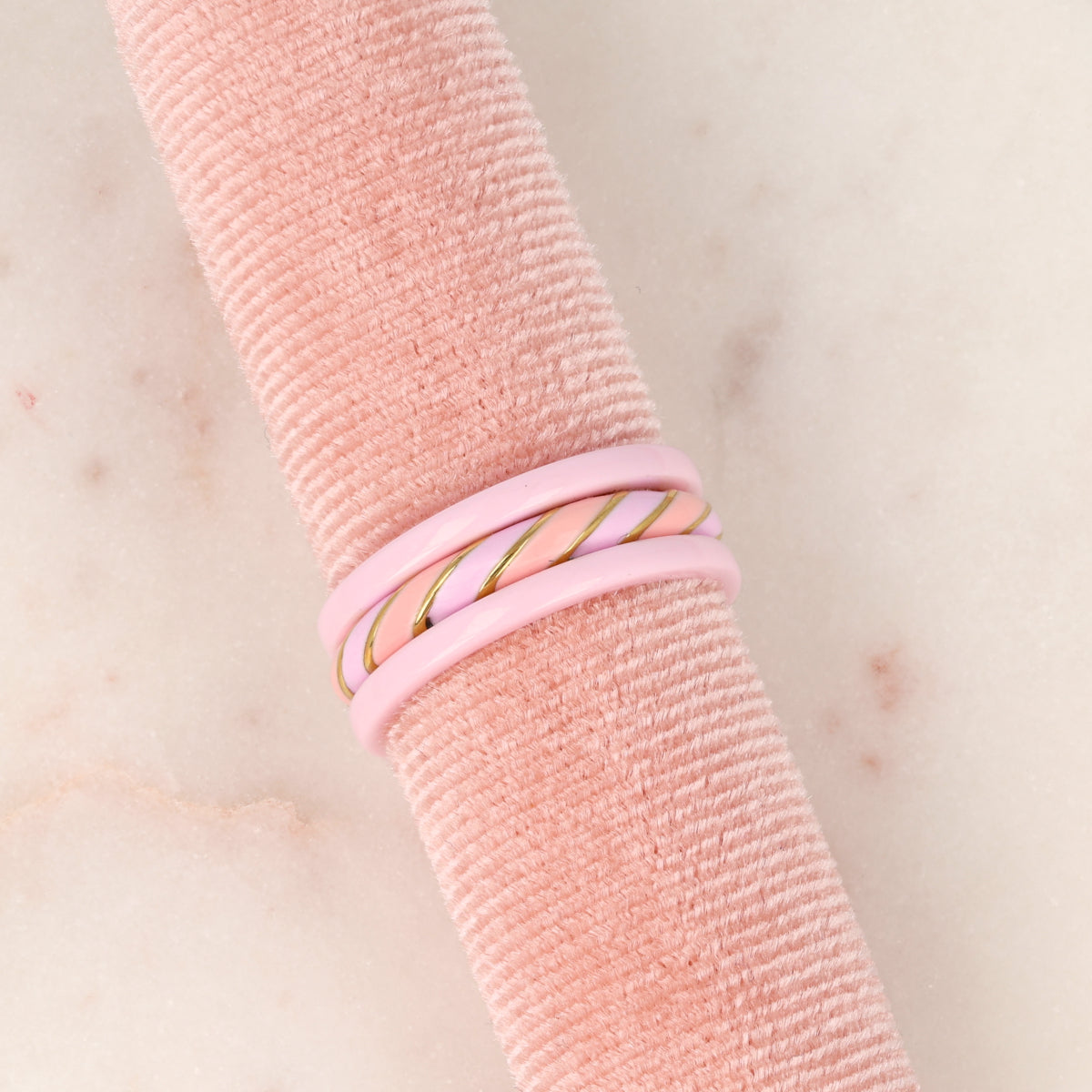 Ringen set roze epoxy