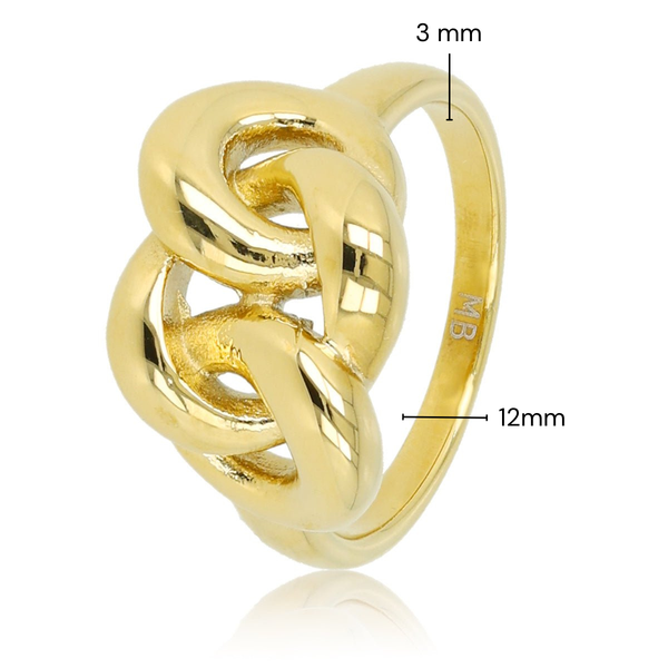 Goldene Gliederring - Breiter schicker Damenring - Edelstahl